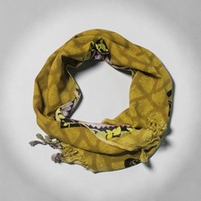 Vintage African Scarf Headwrap Yellow 37" X 11" Gift Mom Grandma Sister