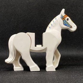 Lego Animal 10235 Winter Village Market Carousel Horse w/ Gold & Red Bridle