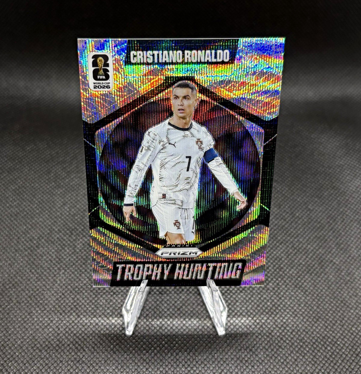 2026 Panini Prizm FIFA World Cup - Trophy Hunting Cristiano Ronaldo #17 Wave view 1