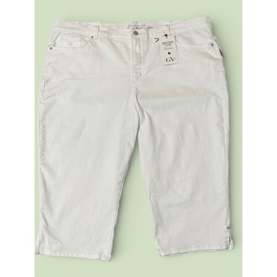 Gloria Vanderbilt Amanda Capri White Slimming Effect Denim Jeans Plus Size 24W