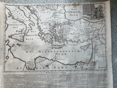 ''Das Mittelmeer'' Karte von Christoph Weigel d.Ä. ca 1720
