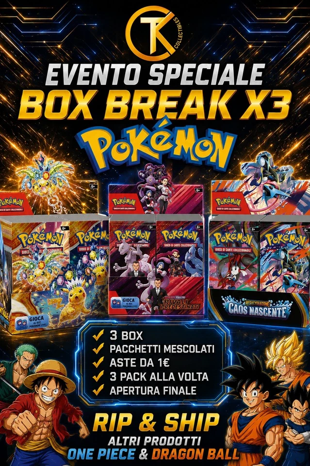 [EVENTO SPECIALE] 3x BOX BREAK POKEMON ITA - ASTE 1€ RIP & SHIP + ALTRI TCG