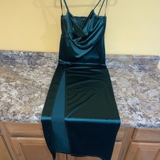 Windsor Emerald Gown Sz Large Leg Slit Staps Floor Length Dress