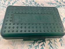 Spacemaker Pencil Box Dark Green  Frosted Vintage 90's Plastic Storage Case