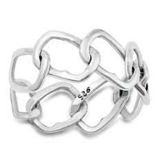Beautiful Chain Link Ring New .925 High Polished Sterling Silver Band Sizes 6-10