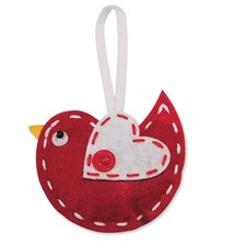 Stitched Bird Ornament Craft Kit, 3-1/8" x 5-3/8 Size, Pack of 12