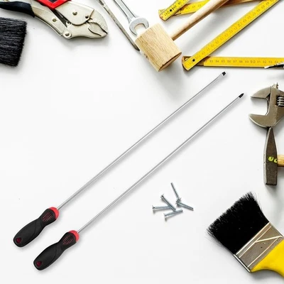 NT NEW 2 X 18" LONG REACH SCREWDRIVER SET MAGNETIC HANDLE HAND TOOL DIY WORKSHOP