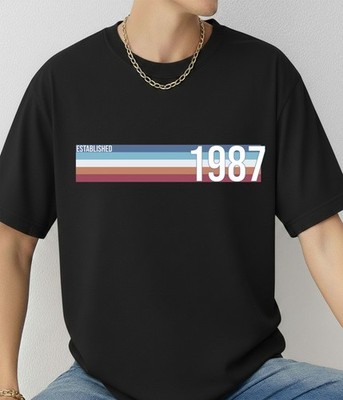 Established 1987 - T-Shirt Vintage Geburtstag Geschenk 39 Geburtstag Unisex Tee