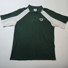 NFL Team Apparel Green Bay Packers Mens Large Green Short Sleeve Polo Shirt