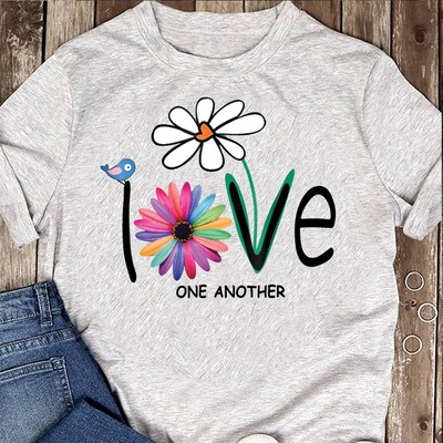 Love One Another Flower Daisy Gift T-Shirt - Hippie Shirt, Hippie Soul Shirt,...