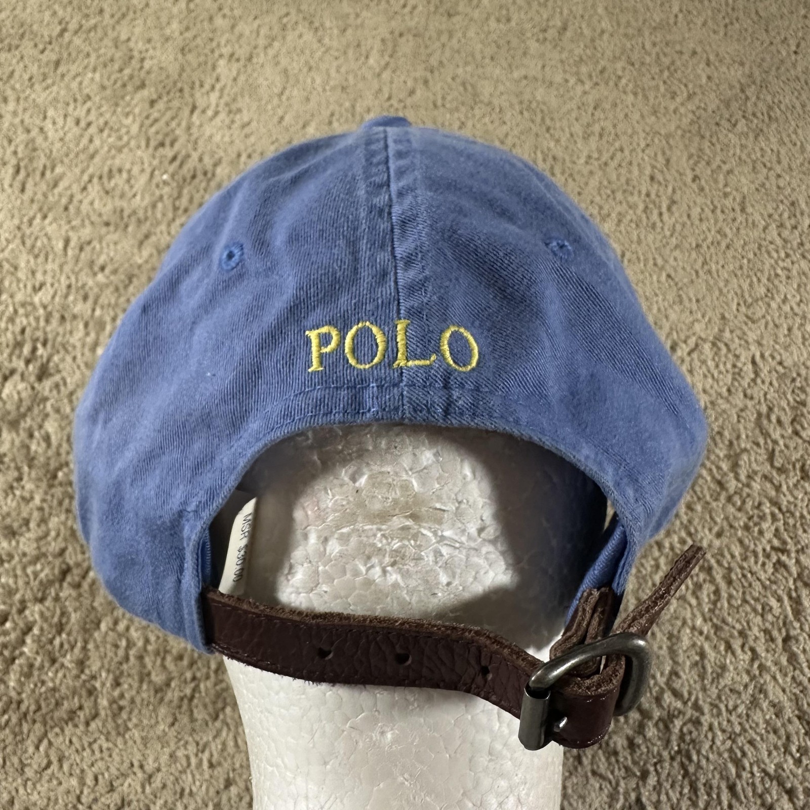 Polo Ralph Lauren cappello berretto cinturino schiena ricamato giallo pony uomo sport classico