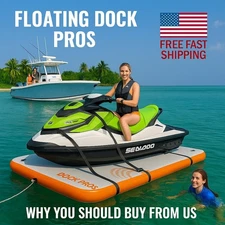 Inflatable Floating Dock 8x5ft Jet Ski Raft Platform w/ Ladder & Pump USA Ship