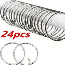 24 Pack Shower Curtain Rings Rust Proof Hooks Bathroom Curtain Rod Rings