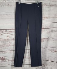 Escada Slim Straight-Leg Ankle Pants Navy 40