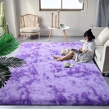 DweIke Super Soft Shaggy Rugs Fluffy Carpets, Tie-Dye Rugs for Living Room