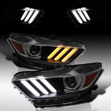 Smoke Fit 2015-2022 Ford Mustang Hid Projector Headlights Led Sequential Signal Smoke Fit 2015-2022 Ford Mustang Hid Projector Headlights Led Sequential Signal