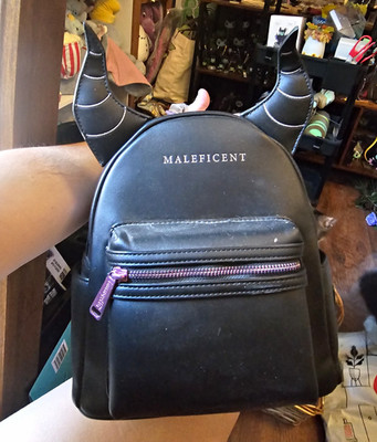 Loungefly Disney Maleficent Mini Backpack Bag Black Horns Mini Size