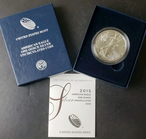 2015 W Burnished $1 American Silver Eagle Dollar
