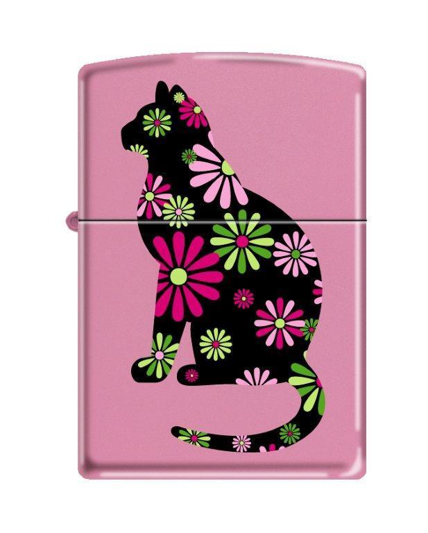 Zippo Funky Cat Pink Matte Windproof Lighter 21062 NEW
