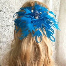 Handmade Beaded Goose Feather Flower Mount Millinery Hat Fascinator Head Dress