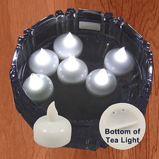 18 Qty Battery Operated FLOATING WHITE LED Tealights Tea Lights Flameless USSELL