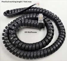 Charcoal Gray 12Ft Handset Cord for Toshiba Phone DKT 3000 3200 Curly Coil