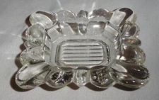 Vintage Small Clear Rectangle Glass Ashtray ~ Dainty Ladies Piece