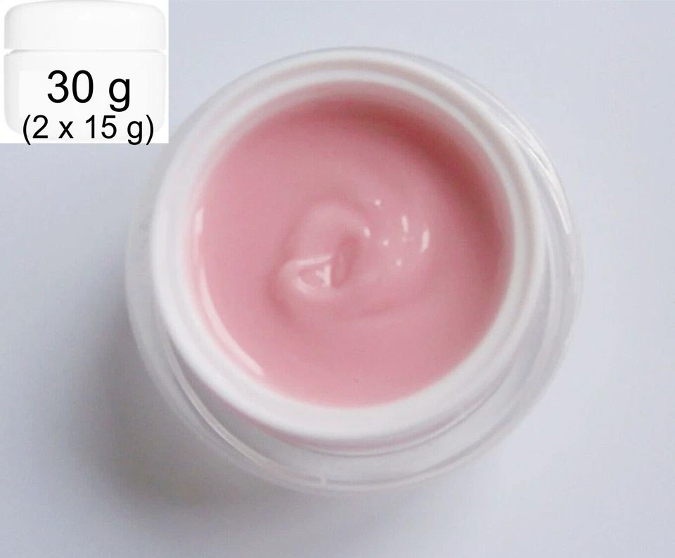 LAURA ARLETTA NAILS 30 g = 2 x 15 g UV/LED Pink Mask Gel, Classic Line, Camouflage/Make-Up zart-rosa