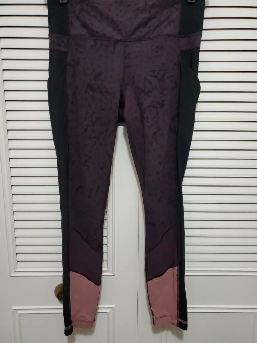 Lululemon WOMEN'S FULL Length Leggings/Size 8/ Maroon & Black Tie Dye