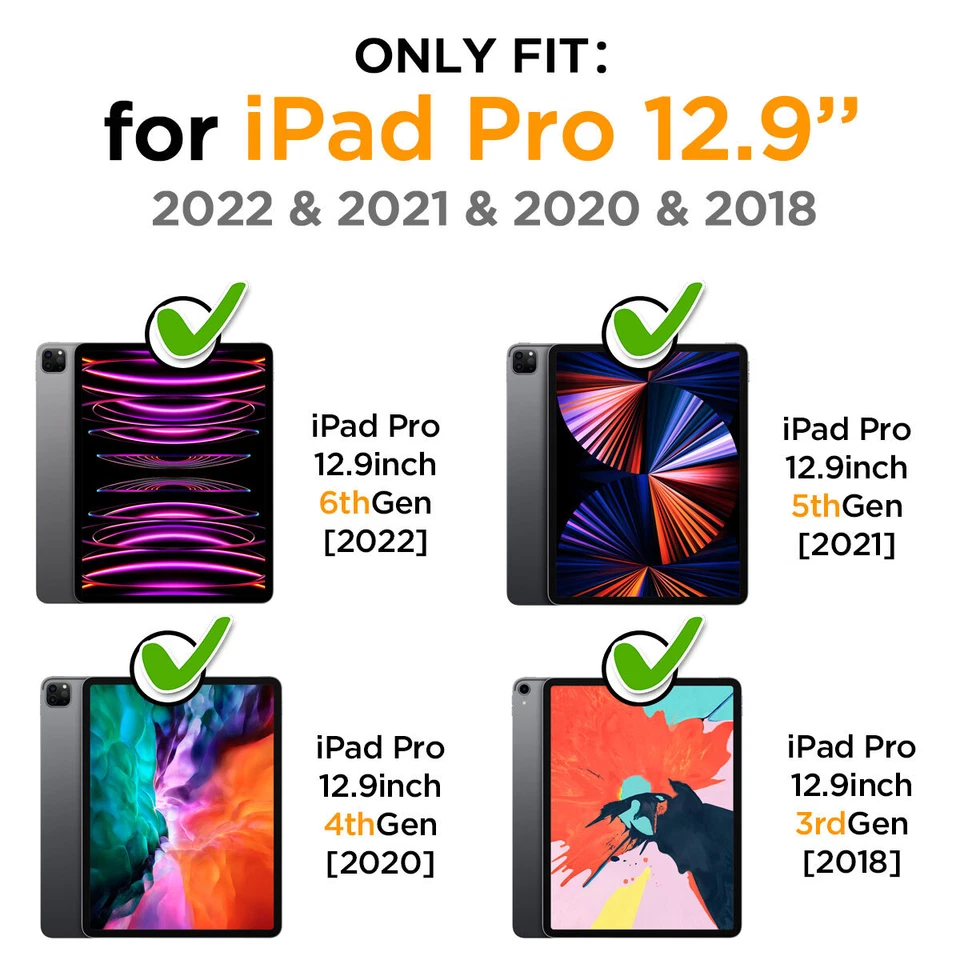 For iPad Pro 12.9" 6th/5th/4th Gen (2018-2022) Case Heavy Duty Shockproof Cover - Image 2 of 4