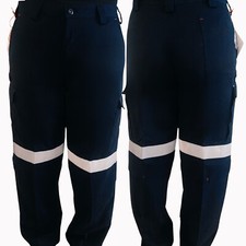 Hard Yakka Protect Navy Cargo Combat Trousers Taped Navy Large