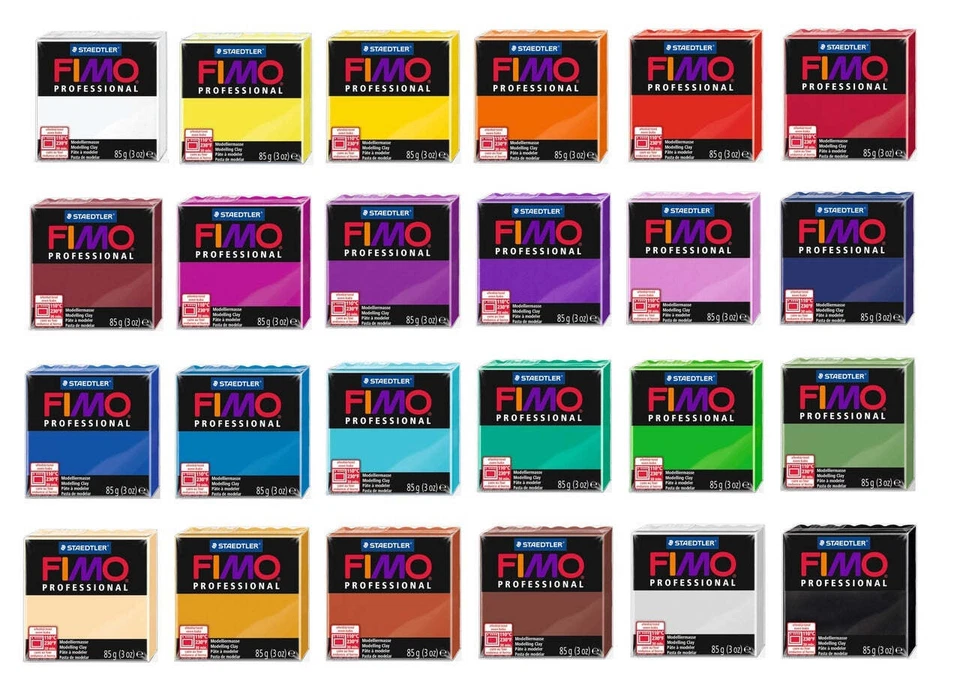 LIVEMOOR Fimo Professional Modelling Material - Standard 85g Blocks - Various