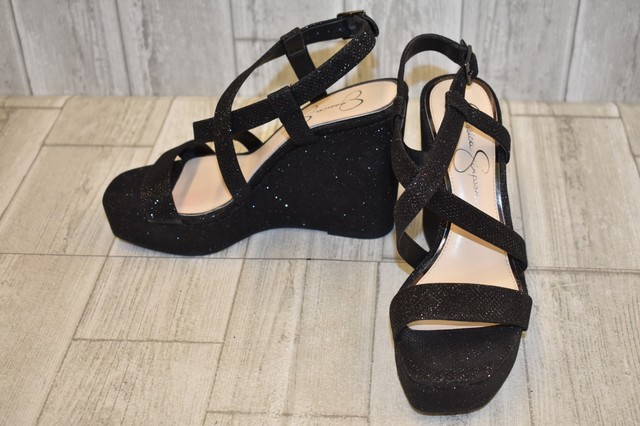 mesh platform sandals