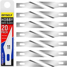 20PCS Craft Knife Blades, SK5 #11 Carbon Steel Knife Blades Refill Hobby Art