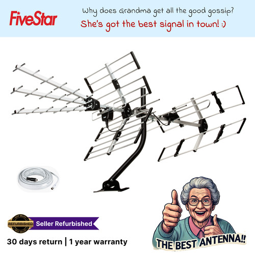 Yagi Outdoor Antenna 2024 Long Range 24 Elements 4K ATSC 3 UHF VHF Reception