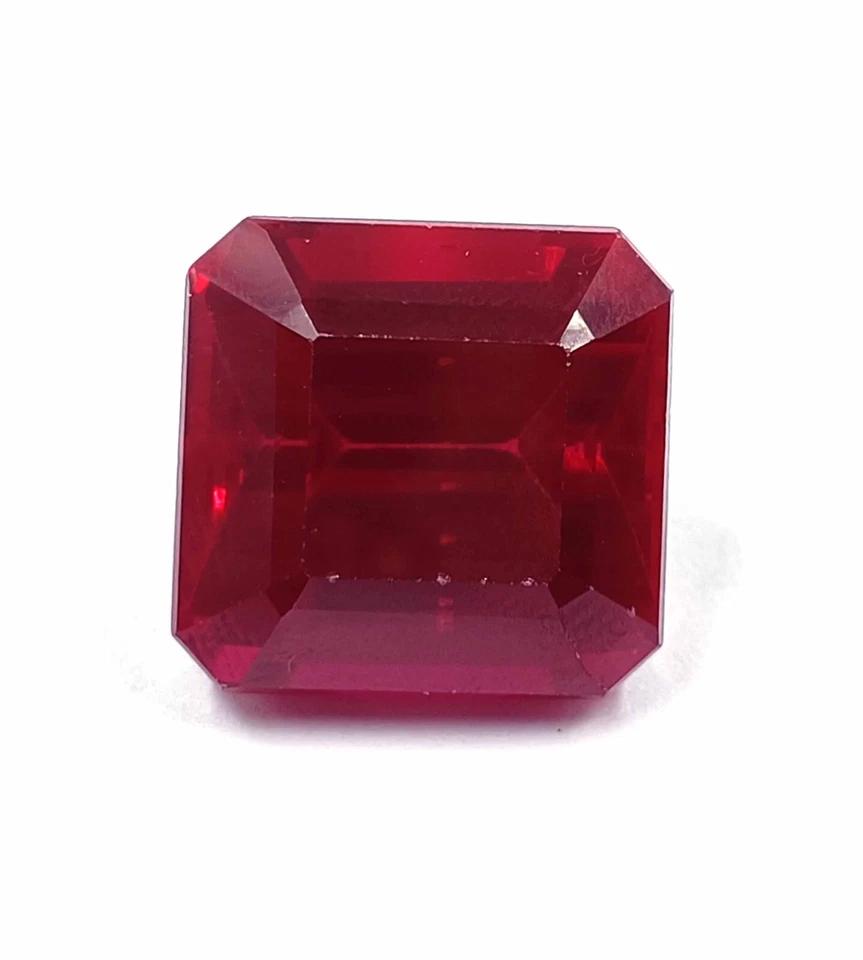 Real Red Ruby 23-24 Ct Certified Faceted Emerald Shape From Burma Loose Gems DKV - Image 3 of 4