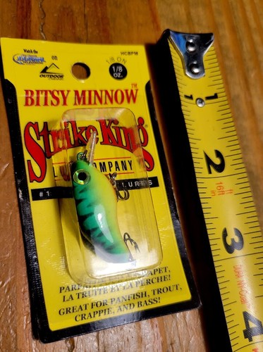 Strike King Bitsy Minnow Old Stock 1/8 oz Fire Tiger Firetiger Fishing Crankbait - Picture 2 of 3