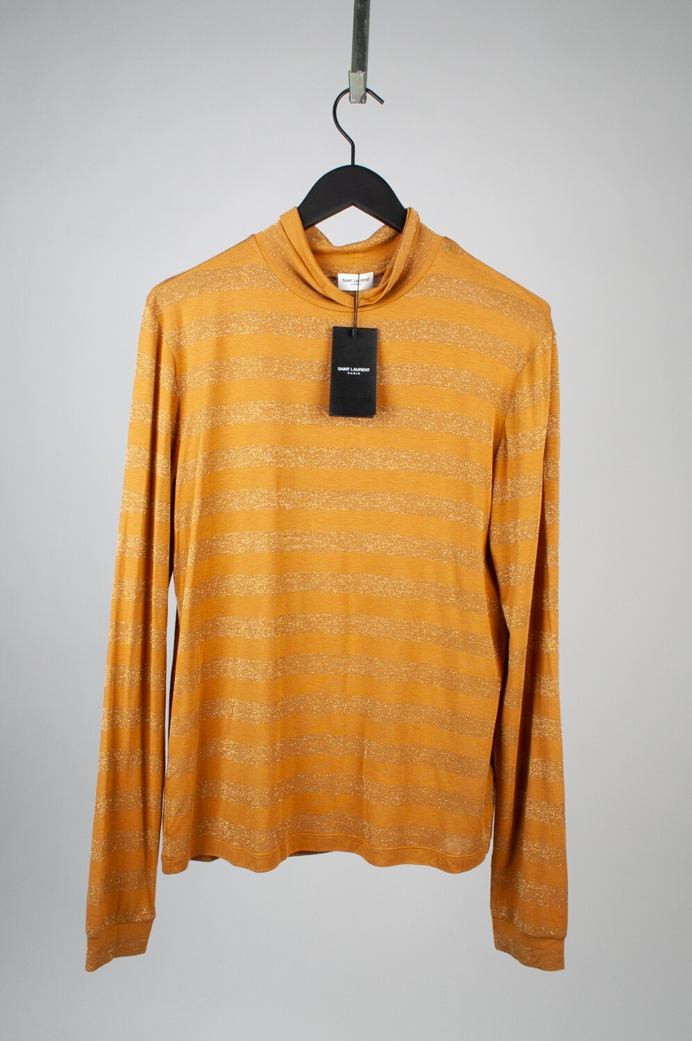 Maglione uomo Saint Laurent Paris originale nuovo senape collo tartaruga taglia XL H4151