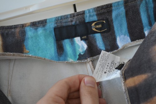 Vintage Roberto Cavalli Jeanshose bedruckt gestreift Druck 90er Jahre Blume Größe IT 46 - Bild 10 von 10