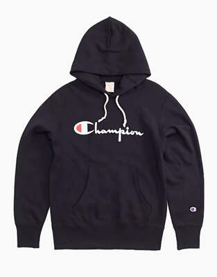 Champion Europe Script Logo Reverse Weave Hoodie Black | eBay