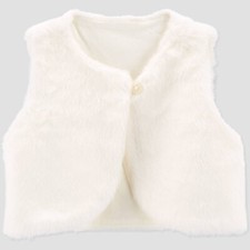 Carter's Just One You Baby Girls' Fur Vest - White 12M