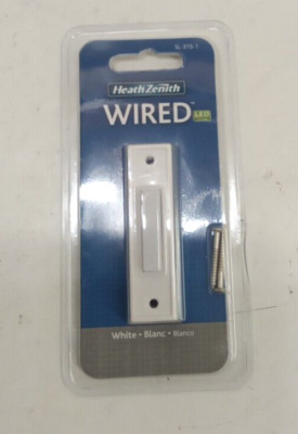 Heath Zenith SL-315-1 Wired LED Lighted Surface Mount Push Button Doorbell White