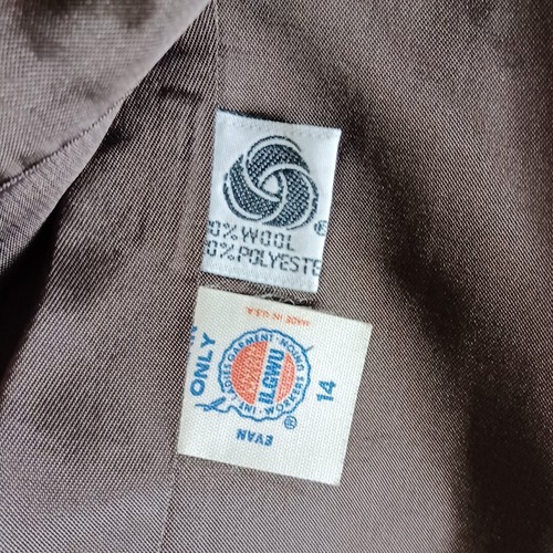 Evan Picone 2pc Wool Blend Brown Lined Women's Career Blazer Skirt Suit Size 14 - Picture 9 of 13