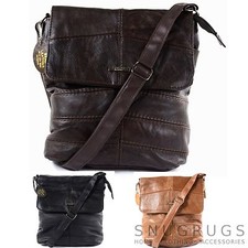 LADIES LEATHER CROSS BODY BAG / SHOULDER BAG (BLACK, TAN, DARK BROWN)