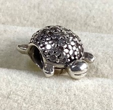 Pandora Sparkling Sea Turtle Silver Charm VGC S925 ALE Pave Gift Birthday Mother