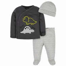 Gerber Baby Boy's 3 Piece Cotton Take Me Home Set Various Sizes Dino