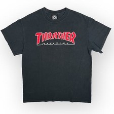 Thrasher Magazine T-Shirt M Outlined Skateboard OldSchool Cotton FreeShipping