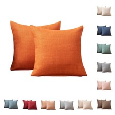 2 PCS Linen Cotton Cushion Cover Home Sofa Car Bedroom Office Throw Pillow Case