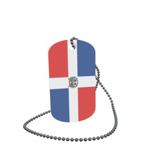 Dog Tag Flag Bunting Dominican Republic Dog Tag Aluminium 30 x 50mm
