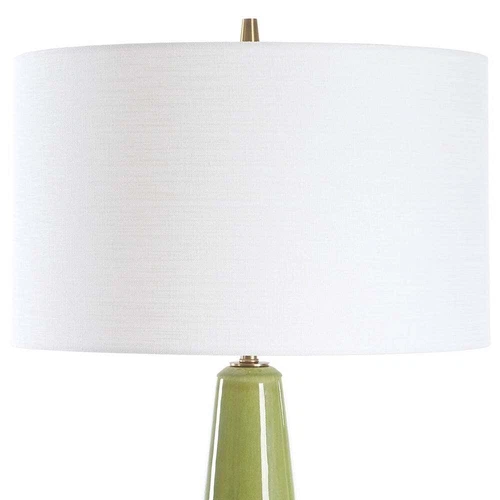 MENDELL MODERN TABLE LAMP CRACKLED MOSS GREEN CERAMIC UTTERMOST 30502 - Picture 5 of 7